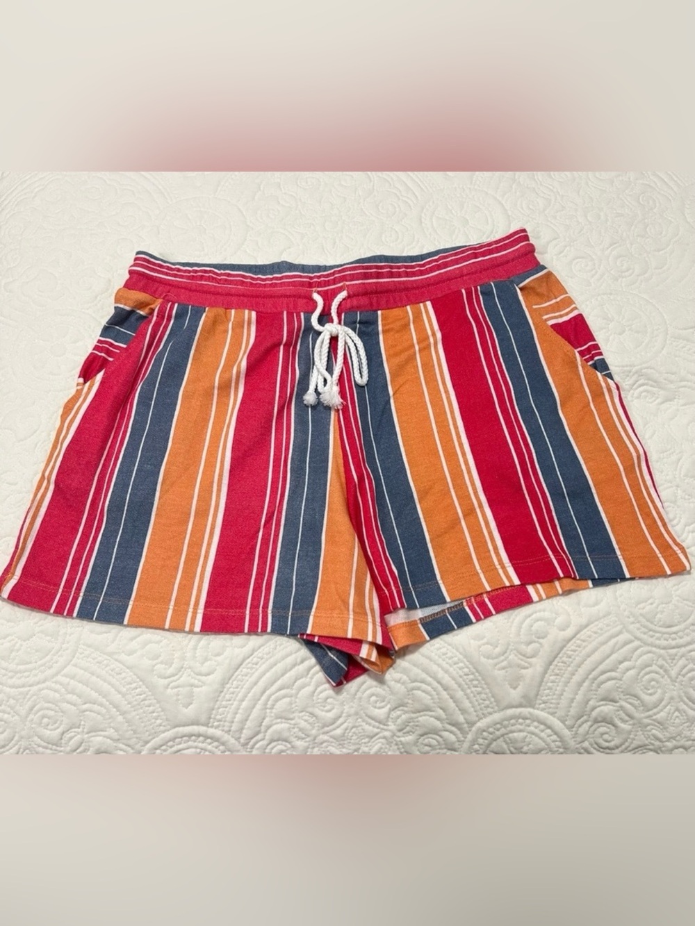 WORKSHOP REPUBLIC Women's Multicolored Striped Shorts SIZE Large